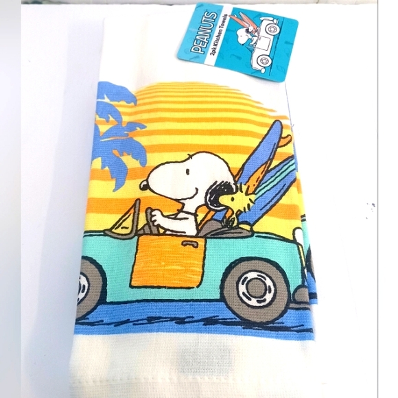 best brands Kitchen Snoopy Woodstock Beach Sunset Kitchen Towel Set